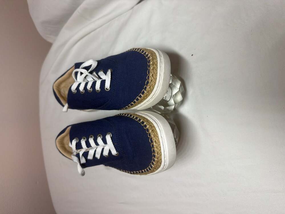 UGG Tomi Navy Canvas Espadrille Lace Up Sneakers